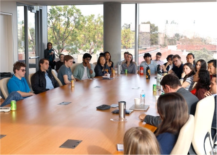 Students attending an Open Academy salon.