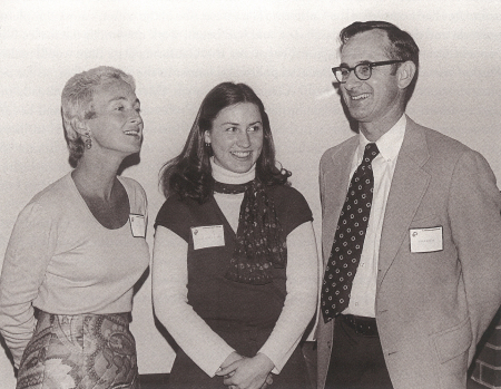 Kathleen Evans Hurley ’80, the first female admitted to CMC, is pictured with the Starks.
