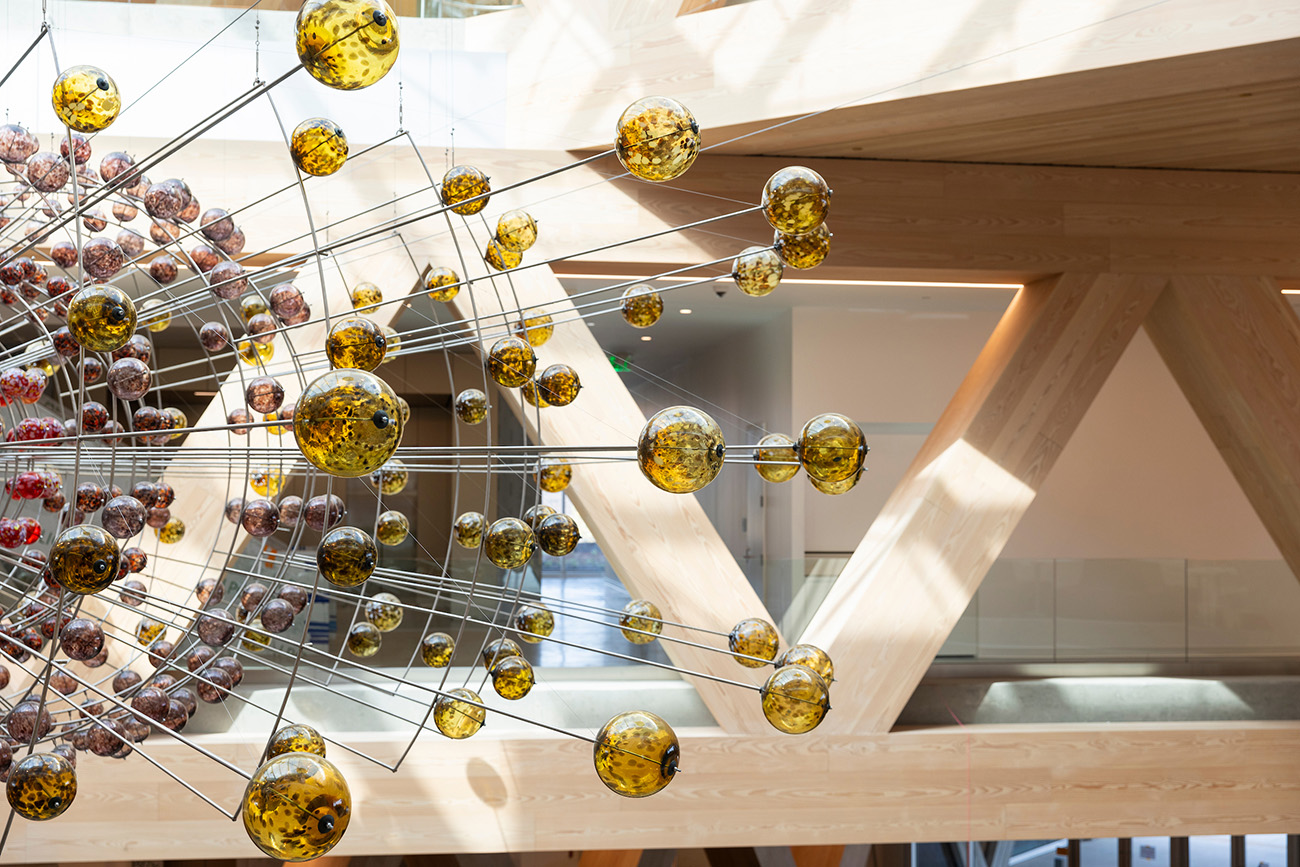 Close-up of The Magnetic Field installation.