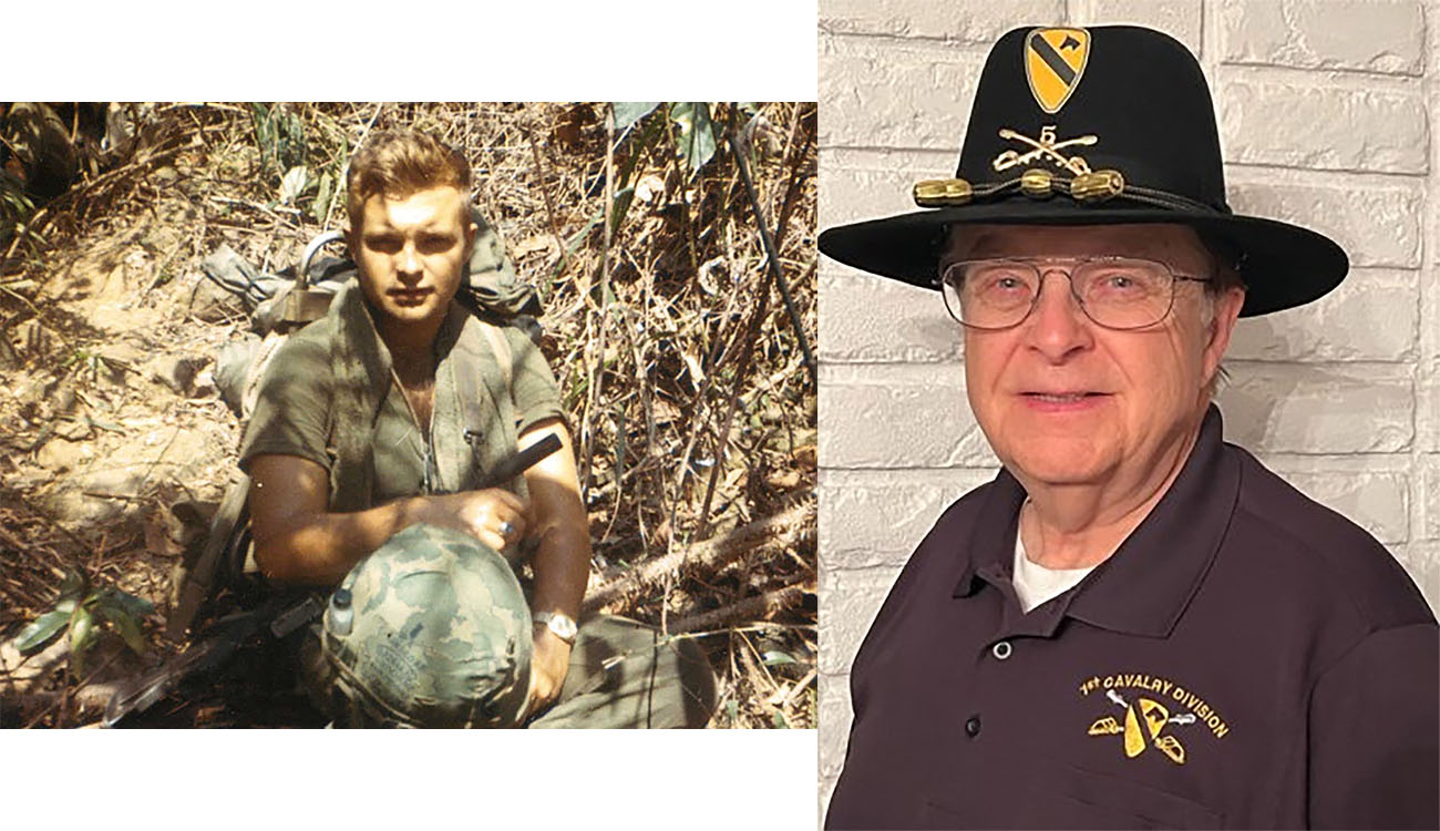 Robin Bartlett ’67 while in the military (left) and now (right).