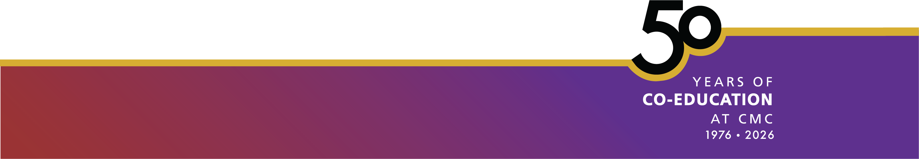 Gradient version of the 50 Years of Co-education logo.