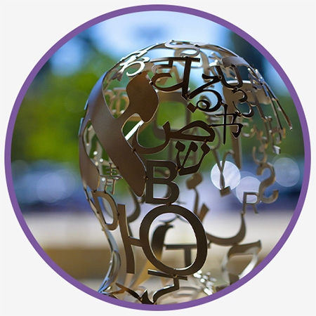 Jaume Plensa's metal sculpture in the RDSC.