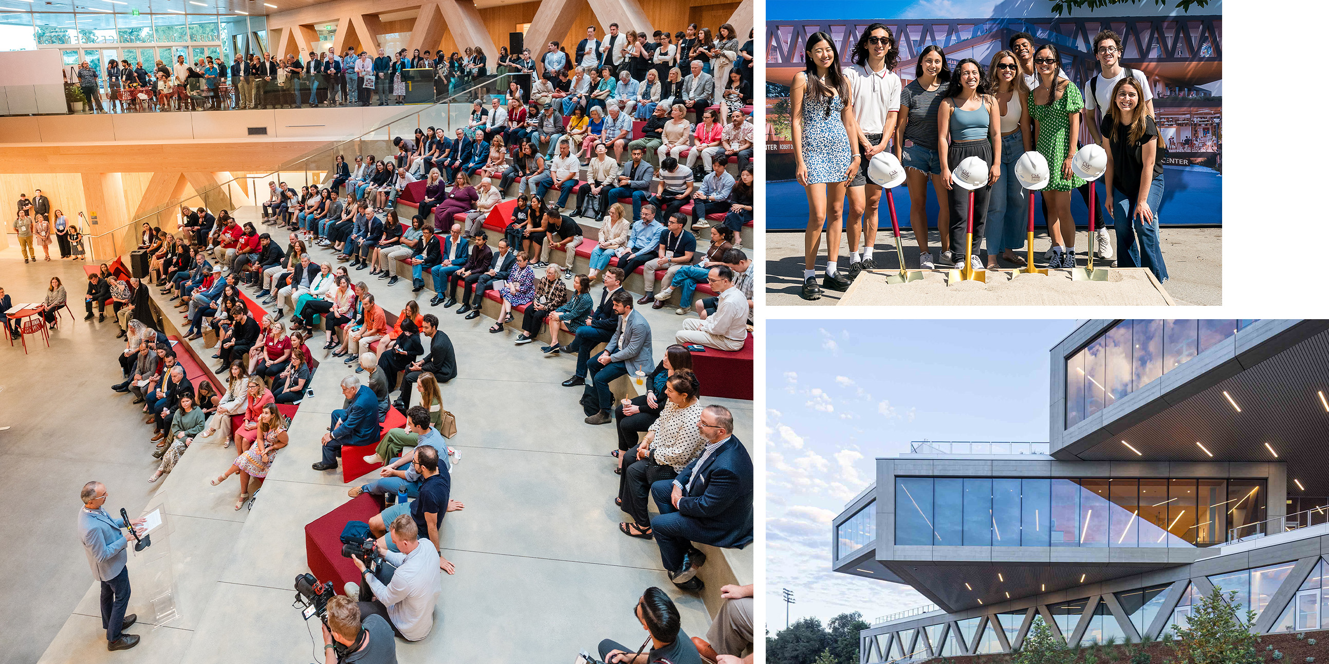 Collage of the RDSC groundbreaking and opening celebration.