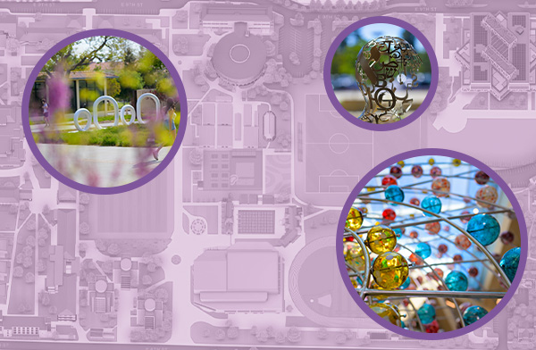 Example of the public art pieces on campus.