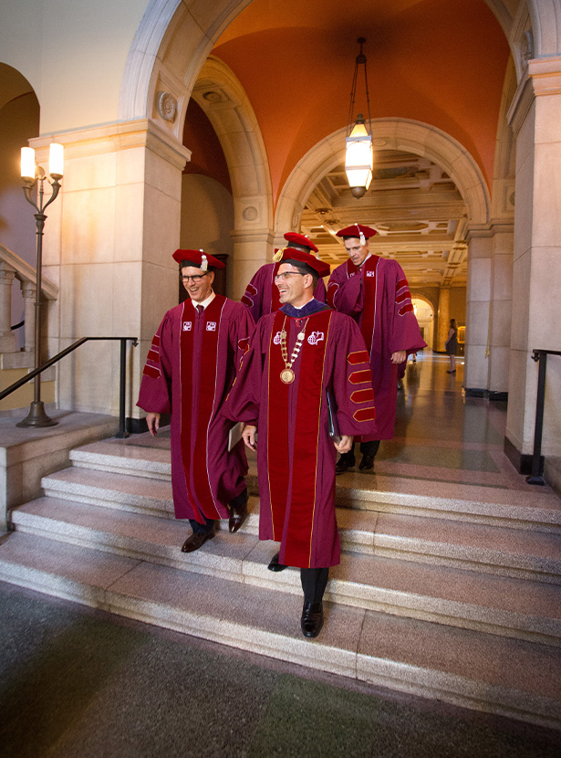 President Chodosh and some of CMC's trustees during his inauguration.