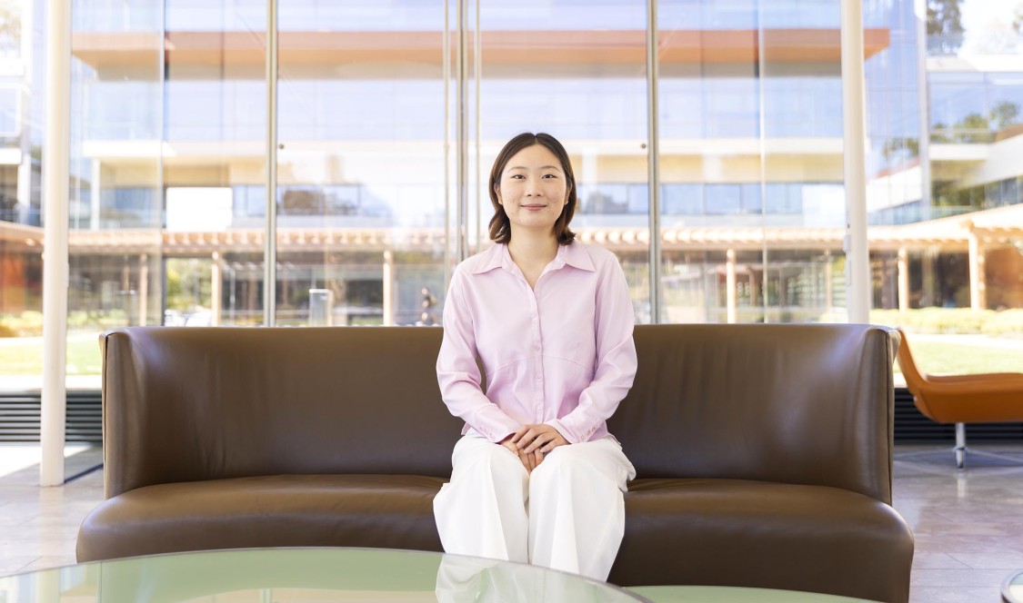 Annabel Chung '27 sitting sitting in the Massoud.