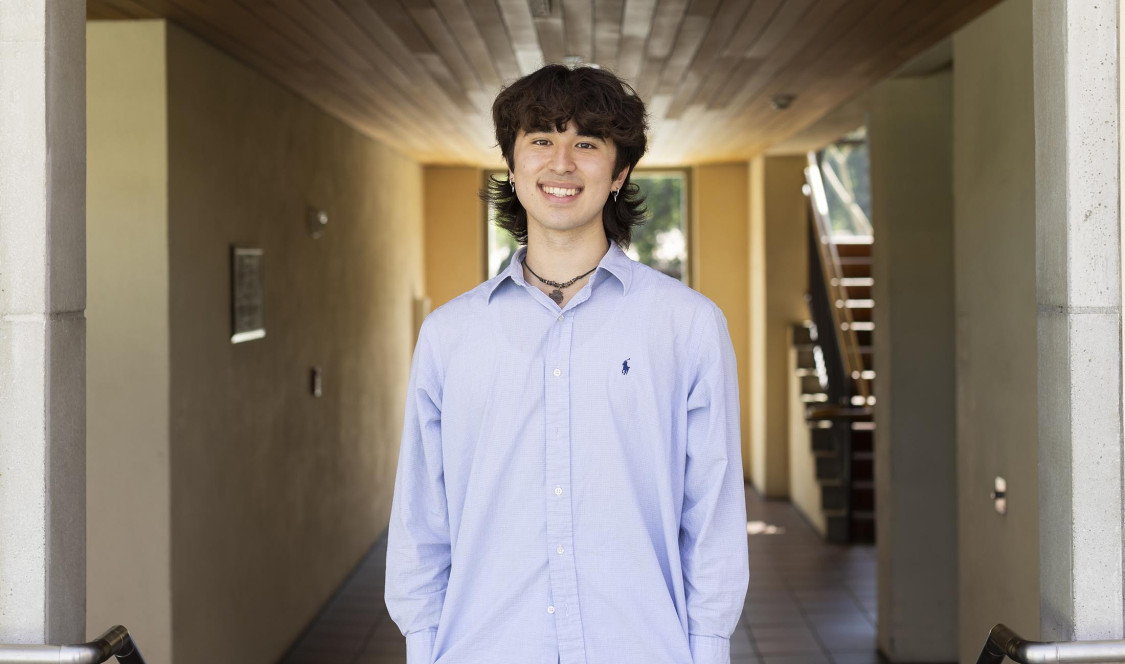 Louis Layman '26 standing on campus