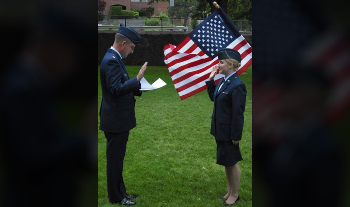 Kendra Henderson '09 at her commissioning