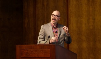 David E. Tolchinsky P’20 speaking at the Ath.