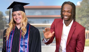 Caroline Bullock, left, and Oluwatimilehin (Timi) Balogun earned the Class of 2024’s highest awards—The H.N. and Francis C. Berger Prizes for Outstanding Seniors.