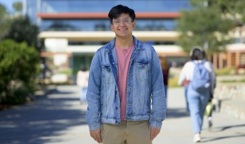 Jim Sangsvang standing on CMC's campus