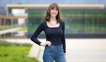 Perri McElvain standing on campus