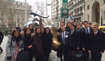 Students on network trip in New York City