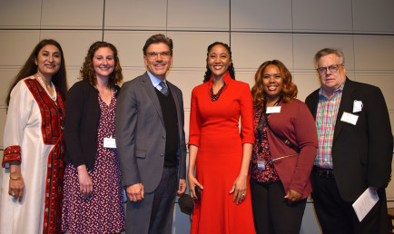 The leaders and coordinators lined up together at 2022's 7C Interfaith Dinner event.