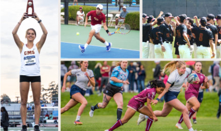 Collage of CMS athletics highlights.