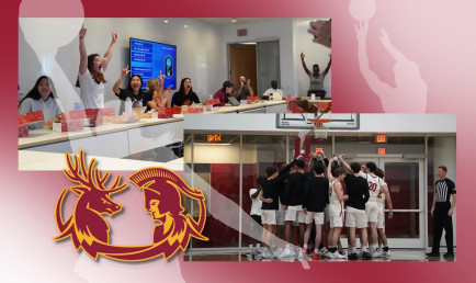 CMS women's and men's basketball teams collage