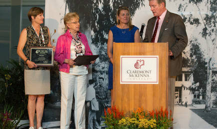 From left: Career Service's Diana Seder, KLI's Sarah Smith Orr, Matteson King, and McDowell during this year's Alumni Weekend